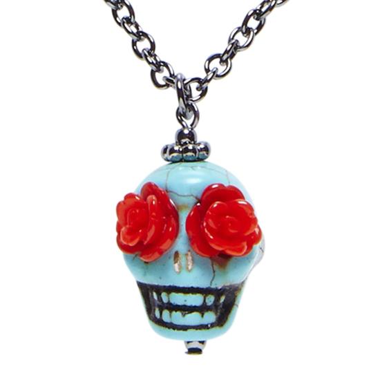 Collar Calavera Azul Día de los Muertos