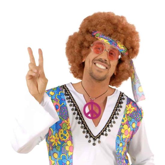 Collar Hippie Símbolo de la Paz Fluorescente