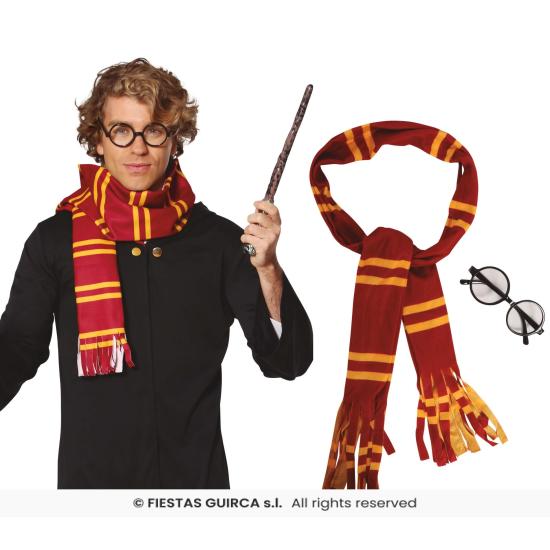 Conjunto de mago Harry  con gafas y bufanda