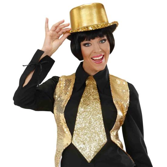 Corbata de lentejuelas dorada para adulto