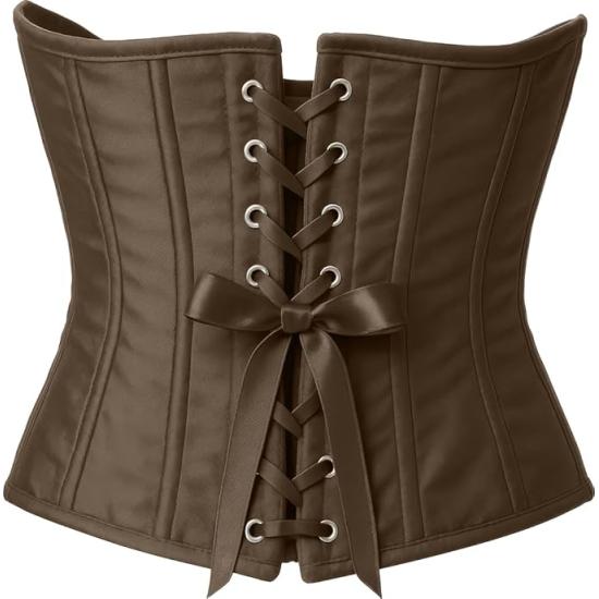 Corset Marrón para Mujer – Top de Disfraz Elegante de Princesas y Marquesas