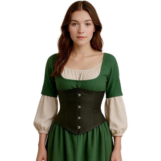 Corset Negro para Mujer – Top de Disfraz Elegante de Princesas y Marquesas