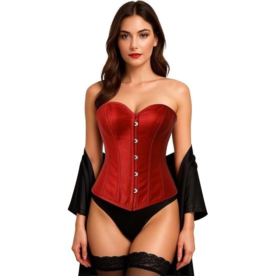 Corset Rojo de Mujer – Accesorio de Disfraz para Carnaval, Princesas y Fiestas Elegantes