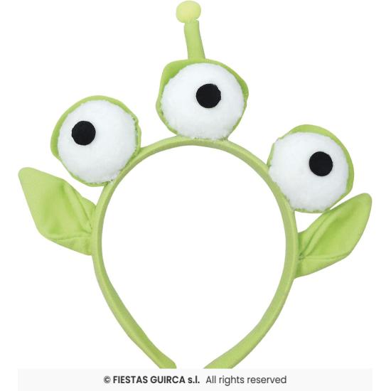 Diadema Alien Verde de Tres Ojos para Disfraz