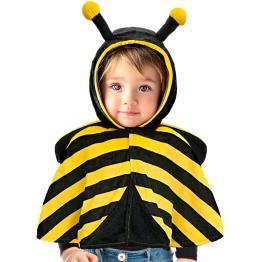 Disfraz Abeja Peluche (Poncho con Capucha) para Bebé