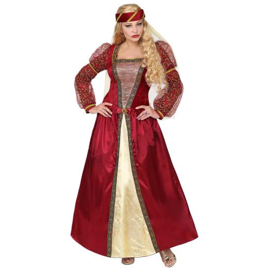 Disfraz  Dama Medieval Roja lujo adulta
