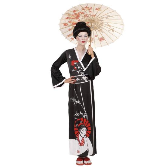 Disfraz Geisha Kimono Negro adulta