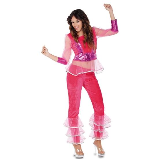 Disfraz Chica Abba Rosa