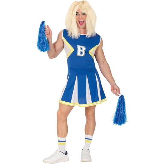 Disfraz de Animadora Azul para Hombre – Vestido de Cheerleader Adulto