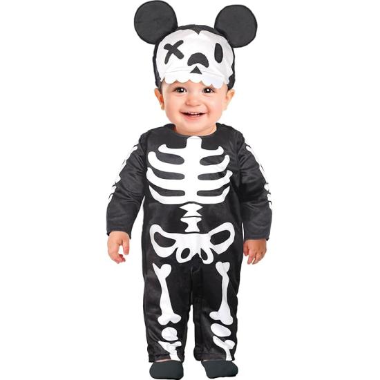 Disfraz de Bebé Mousy Mickey Esqueleto con Gorro y Mono