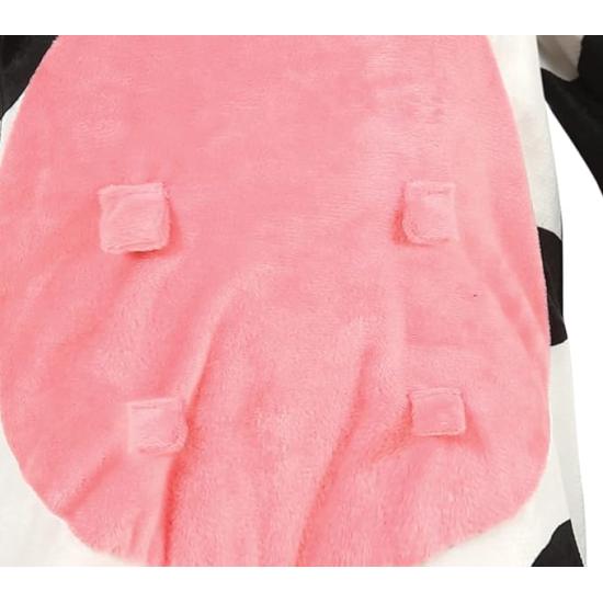 Disfraz de Bebé Vaca - Mono Blanco y Negro con Capucha para Bebé **