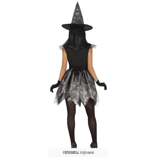 Disfraz de Bruja Telaraña Plateada – Vestido con Sombrero – Disfraz de Halloween para Mujer