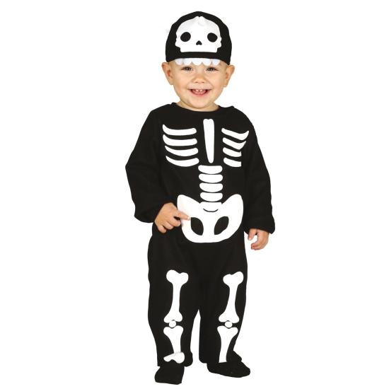 Disfraz de esqueleto con capucha para bebé