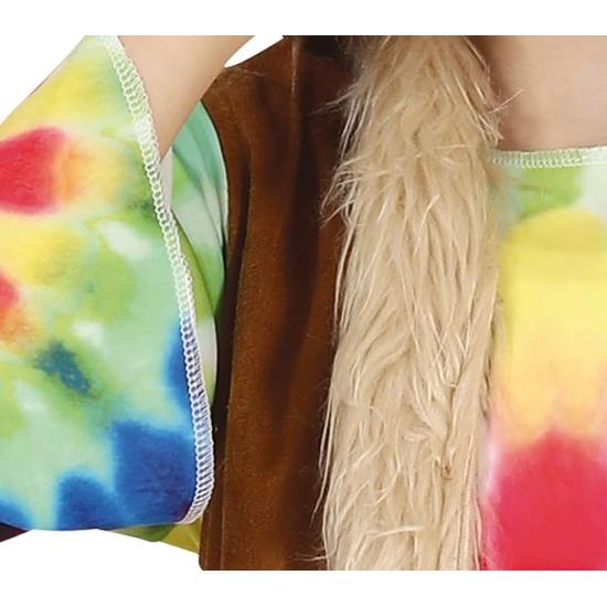 Disfraz de Niña Hippie Vestido Multicolor de Tie-Dye y Chaleco **