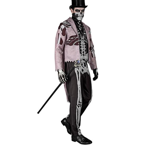 Disfraz de novio esqueleto con frac, hombre hueso, no muerto, disfraz para Halloween