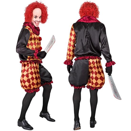 Disfraz Payaso de Terror para Hombre – Chaqueta, Gorguera y Pantalones