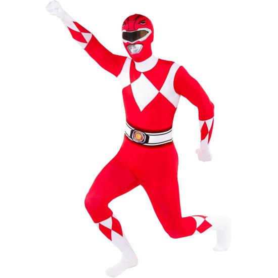 Disfraz de Power Ranger rojo segunda piel