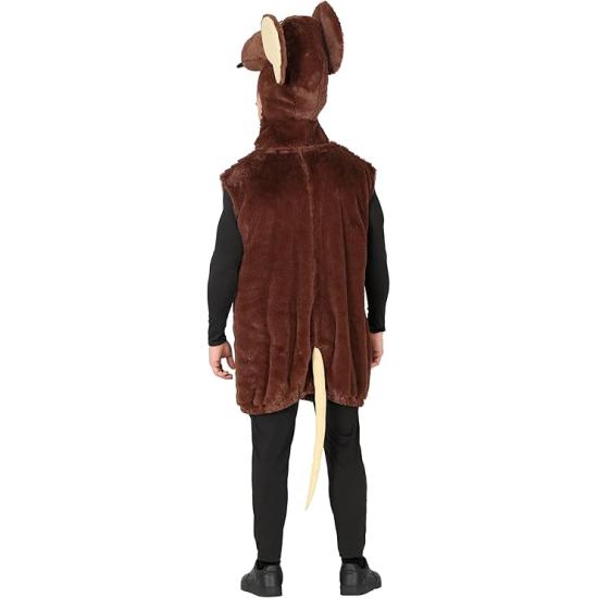 Disfraz de Rata para Adulto – Cabeza, Cola y Mono de Peluche