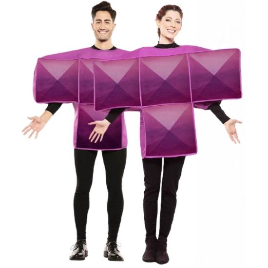 Disfraz de Tetris Morado para Adulto