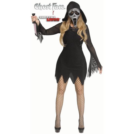 Disfraz Ghost Face Bling Mujer – Terror Brillante y Estilo Deslumbrante