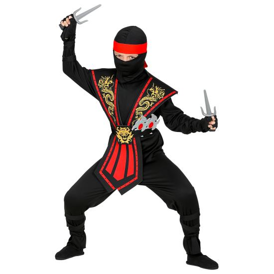 Disfraz Ninja Rojo para niño con Set de Armamento