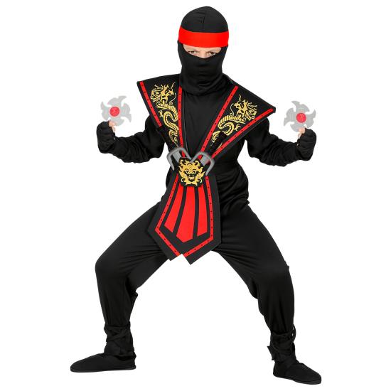 Disfraz Ninja Rojo para niño con Set de Armamento