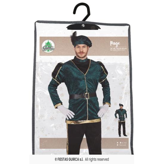 Disfraz Paje Verde Navidad para adultos