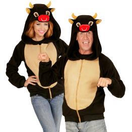 Disfraz Toro, Sudadera con Capucha, Negro,