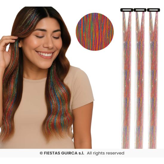 Extensiones de Pelo con Brillos - Fiestas Guirca