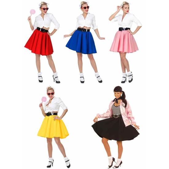 Falda en Raso Grease o Años 50
