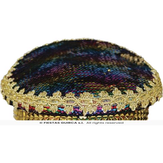 Gorra de Policía Oro Love con Pedrería (Talla Única)