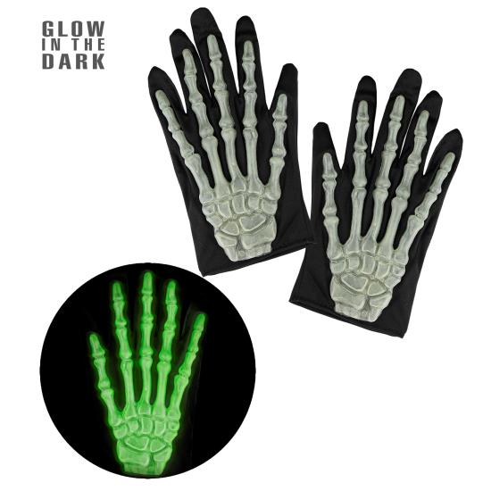 Guantes 3D de Esqueleto Fluorescentes