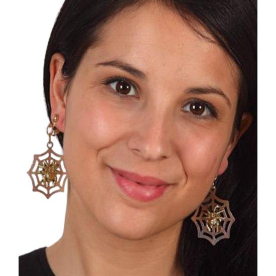 HALLOWEEN 2 PENDIENTES TELA ARAÑA TARANTULA 19X11.5