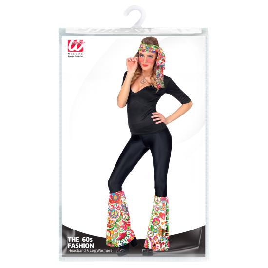 Hippie Set 60s / 70s, diadema y guanteletes, hippie, reggae, flower power