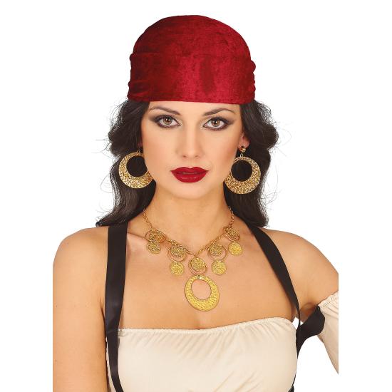 Kit de pendientes y collar de zíngara para mujer