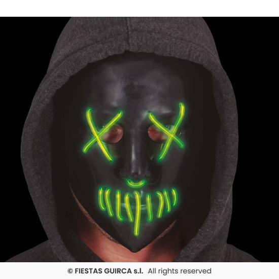 Mascara negra con luz, pvc