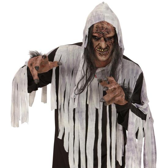 Media Máscara con Cabello Zombie  Bruja