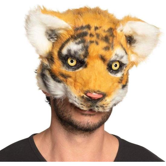Media máscara de pelucheTigre
