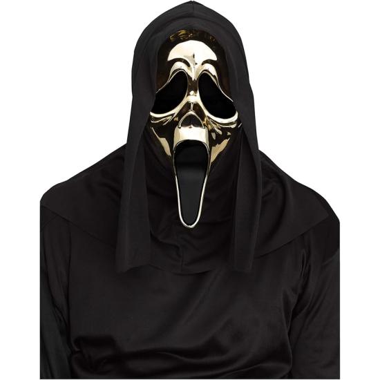 Máscara GhostFace® Gold Chrome con Cubierta – PVC Duro Cromado