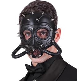 Máscara Steampunk Negra con Pinchos – Disfraz Gótico, Fetish o Postapocalíptico