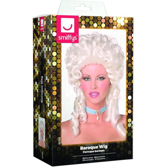 Peluca barroca color plata para mujer