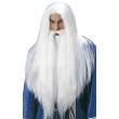 Peluca Blanca de Mago Con Barba .