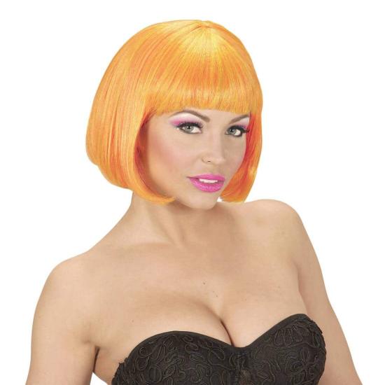 Peluca Cabaret Naranja Mixta Naranja y Amarilla Fluorescente .