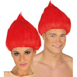 Peluca de troll Roja.