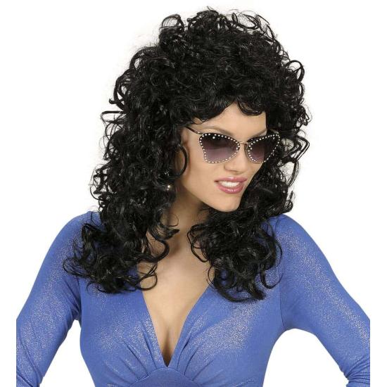 Peluca para disfraz Atractiva Negra.