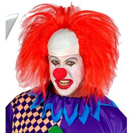 Peluca Payaso Calvo con Pelo Rojo - Disfraz de Circo y Payaso de Terror