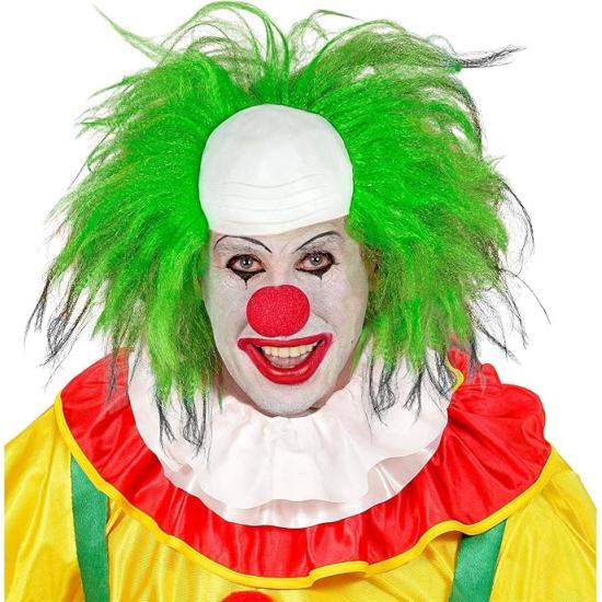 Peluca Payaso Calvo con Pelo Verde - Disfraz de Circo y Payaso de Terror