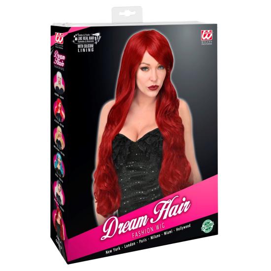 Peluca Espiral Pelirroja Larga Cosplay