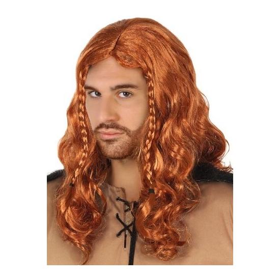 Peluca pelirroja Vikingo con Trenzas