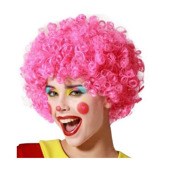 Peluca Rizada Rosa Party